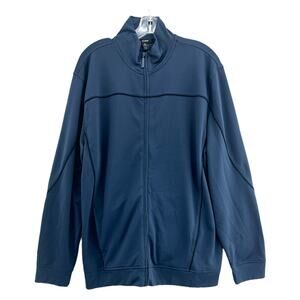 Alfani Men's XL Blue Full Zip Mock Neck Track Jacket Athleisure Sporty